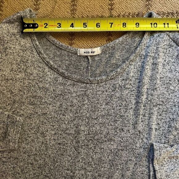 Mod Ref grey knit crew neck with 2 black pockets and batwing sleeves S - Picture 7 of 12